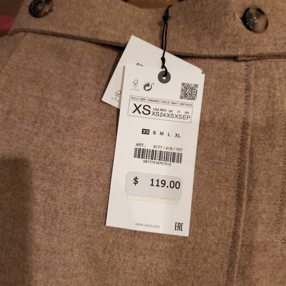 Zara * Wool Blend Limited Edition Midi Skirt Front Slit - Picture 14 of 14